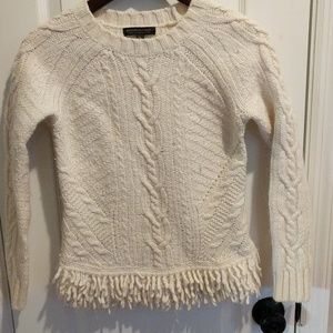 Banana republic cable knit fringe sweater size S